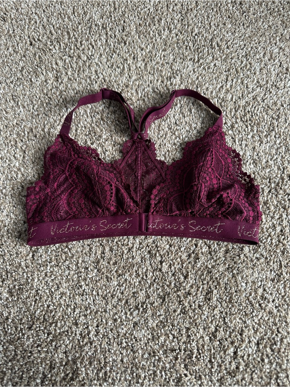 Victoria's Secret Lace Bralette in Deep Wine